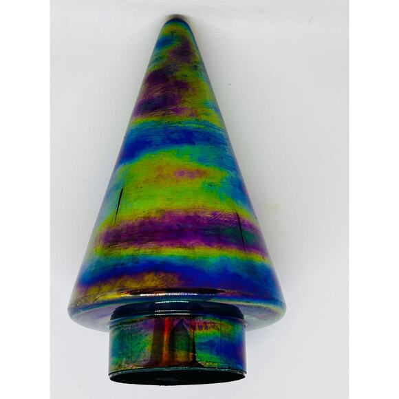 Vintage Peacock Iridescent Blown Glass Tree - Picture 1 of 10